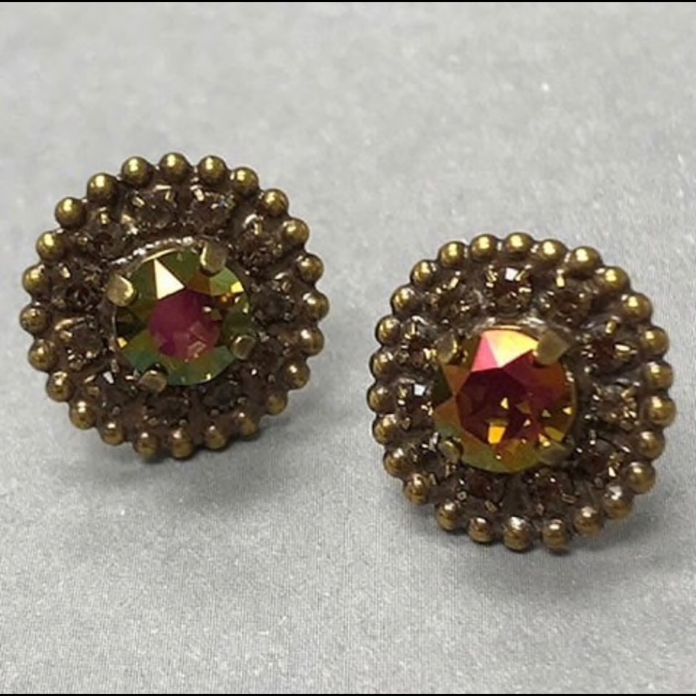 Iridescent Champagne Sorrelli Crystal Stud Earring